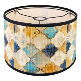 Large Lampshade Floor Lamp, E27 Vintage Rustic Lampshades Drum Lampshades Made of Bamboo, Japanese Lampshade for Floor Lamps, Desk Lamps, Pendant Lamps