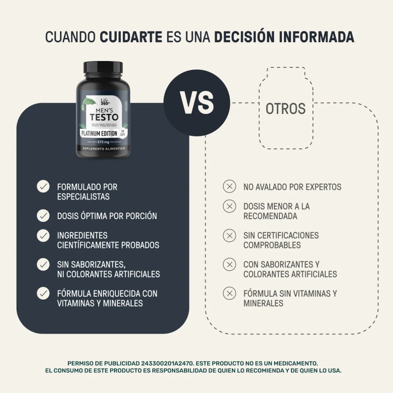 Testo Platinum Life 360 180 Cpsulas Fenogreco Ginseng Maca Sin