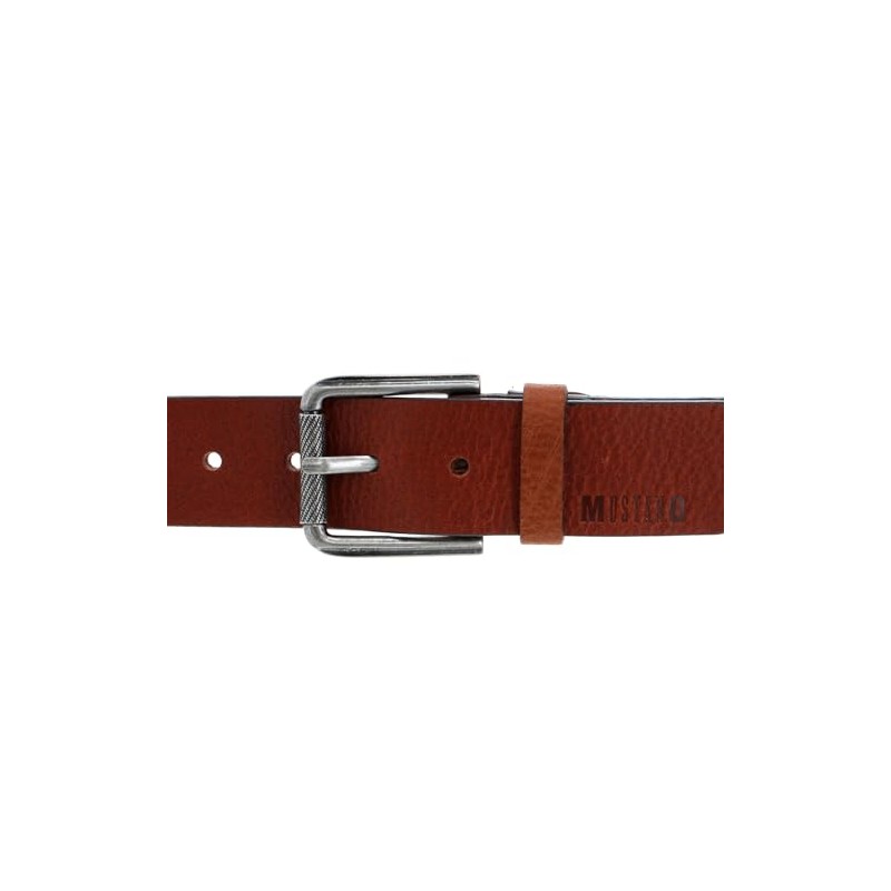 MUSTANG Men's Belt Full Cowhide Leather Belt, Cognac, 120