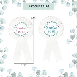 CoolerthingsDG Grandma to be & Grandpa to be Tinplate Badge Pin White - Baby Shower Button New grandfather, grandmother Gifts Gender Reveals Party