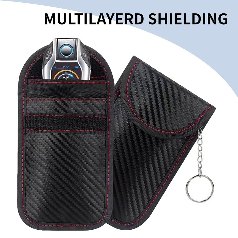 RFID Signal Blocking Faraday Pouch for Car Keys, 2 Pack