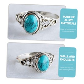 TEHAUX 2pcs Engagement Ring Western Style Jewelry Aesthetic Ring Confirmation Present Girls' Present