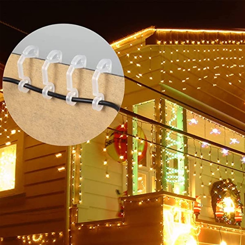 CRAZZYVALUE, 50 X Gutter Hanging Hooks/Clips for Outdoor Christmas Xmas