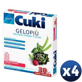 Cuki Gelopiù Freezer Bags 7 Layers Large 29 x 42 cm 6 Litre 4 Packs of 30 - 780g