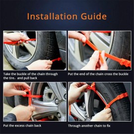 HayWHNKN 10 PCS Snow Tire Chain for Car Truck SUV Anti-Skid Emergency Winter Driving New