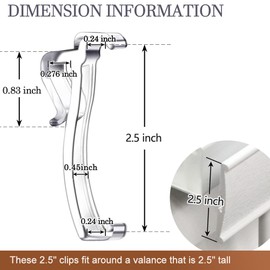 2.5 Inch Valance Clips for Horizontal Blind Valance (24 Pieces)