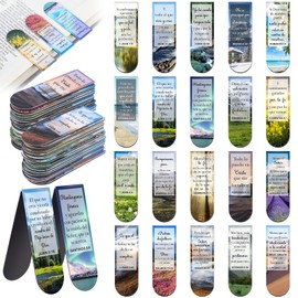 Skyygemm 100 Pack Spanish Bible Verse Magnetic Bookmarks Spanish Christian Scripture Bookmarks Religious Magnet Book Marker Christian Gifts for Teachers Students Gifts School Supplies