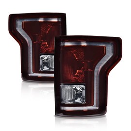 G-PLUS Rear Tail Lights Compatible with Ford F150 2015 2016 2017 Taillamps Brakelights w/bulb Luces Traseras Smoke lens FO2800239C FO2801239C Left and Right Side Rear Brake Lamps Assembly