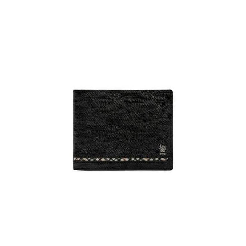 Daks (신세계센텀점)DBWA4F623BK 반지갑ALEXANDER알렉산더 블랙 체크 라인 포인트 소가죽 (DBW A4F623BK)