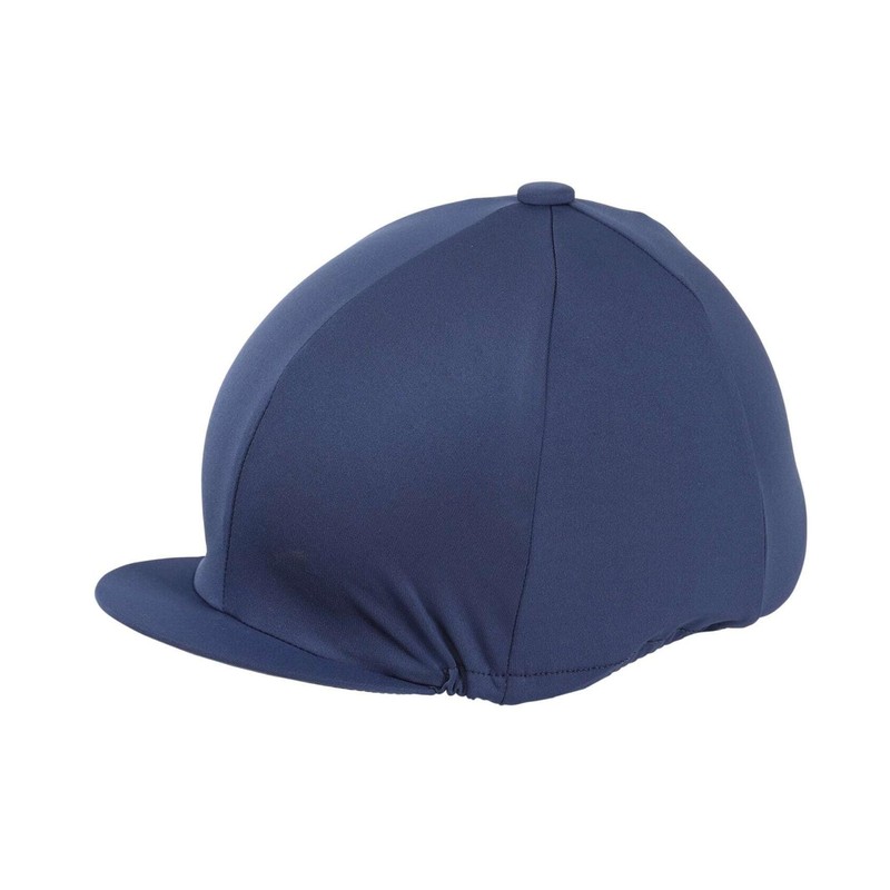 Shires Stretch Skull Hat Cover, Silk in Navy/Raspberry. Onesize