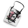 Letter E Initial Floral Monogram Rose Pink Flower Butterfly Tote