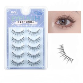 Natural False Eyelashes, Natural Eyelashes, Premium Fiber, Soft and Long Eye Shape, Hand Made for Upper Eyelashes