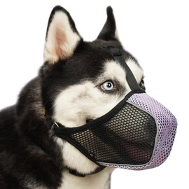 Dog Muzzle, Soft Mesh Muzzle for Large Medium Small Dogs for Eating, Grooming, Bitting, Chewing, Breathable Muzzle with Collar for Labrador Retriever Poodle Husky