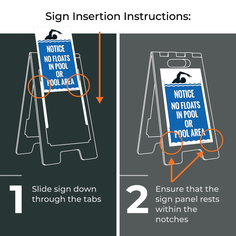 Notice No Floats in Pool Or Pool Area Folding Floor