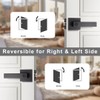 NIZADO 6 Pack Black Privacy Lever Door Hardware, Square Bath