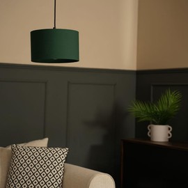 MiniSun | Small Modern Forest Green Fabric Drum Light Shade | Lamp Shades, Home Décor & Improvement Essential
