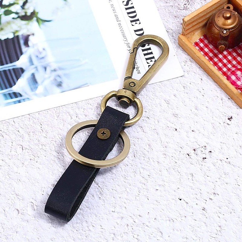 CHROME CRANE Leather Cowhide Leather Cord Key Ring Charm Keychain