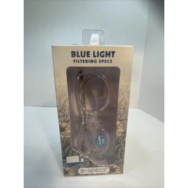 e-specs BLUE LIGHT Filtering Specs Reading Glasses +2.50 Clear W/blue Floral Arm