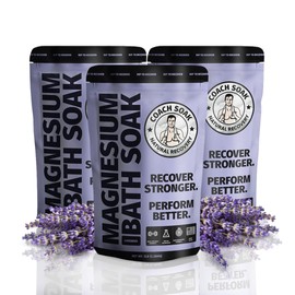 Coach Soak 3 Pack Bundle: Coach Soak Recovery Bath Soak, Epsom Salt Bulk - Bath Salts Bulk, 3 Pack Bundle - Total of 9 Pounds (Lavender)