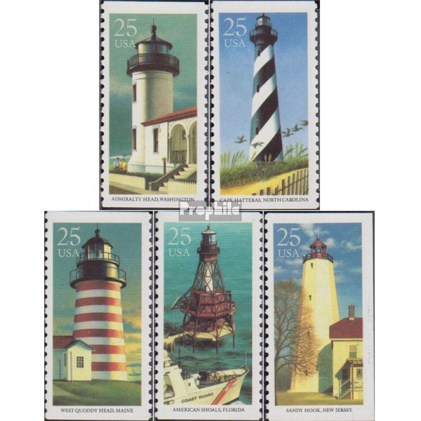 USA 2085-2089 (complete edition) 1990 lighthouses (stamps for collectors) lighthouse