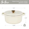 Overmont Enameled Cast Iron Dutch Oven - 5QT Pot with
