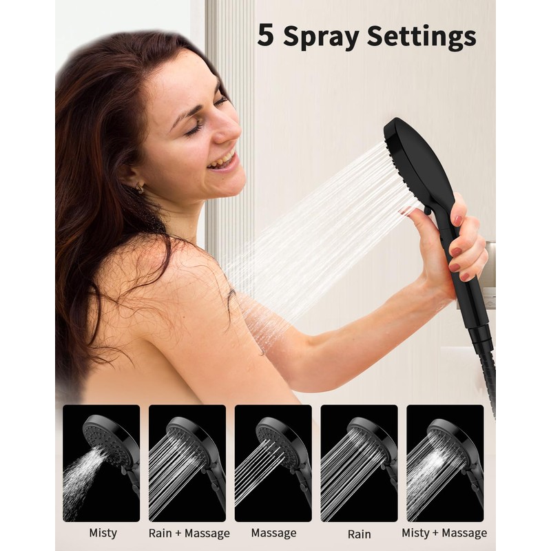 FASDUNT Shower Head with Handheld, High Pressure Handheld Shower Head