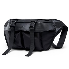 SIMRADIA Men's Cross-body Shoulder Bag, Lightweight, Larger, Body Bag, Commuting to Work, Waist Pouch, Multi-functional, Hip Bag, Waterproof, Travel, Outdoor, Popular, Black, Black