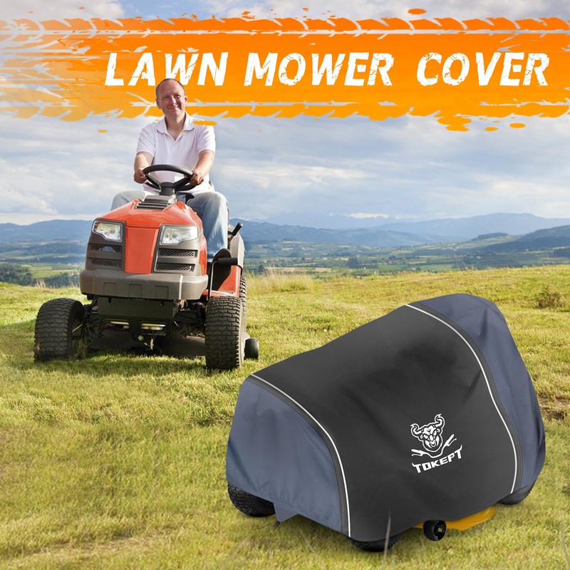 Tokept Lawn Mower Cover, Heavy Duty Waterproof Tractor Cover with