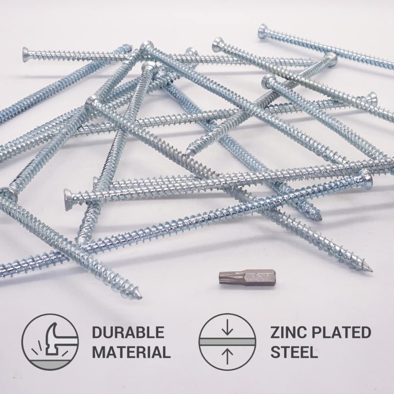 SKIR'CO (Pack of 20) Zinc Plated 7.5 x 202mm Concrete