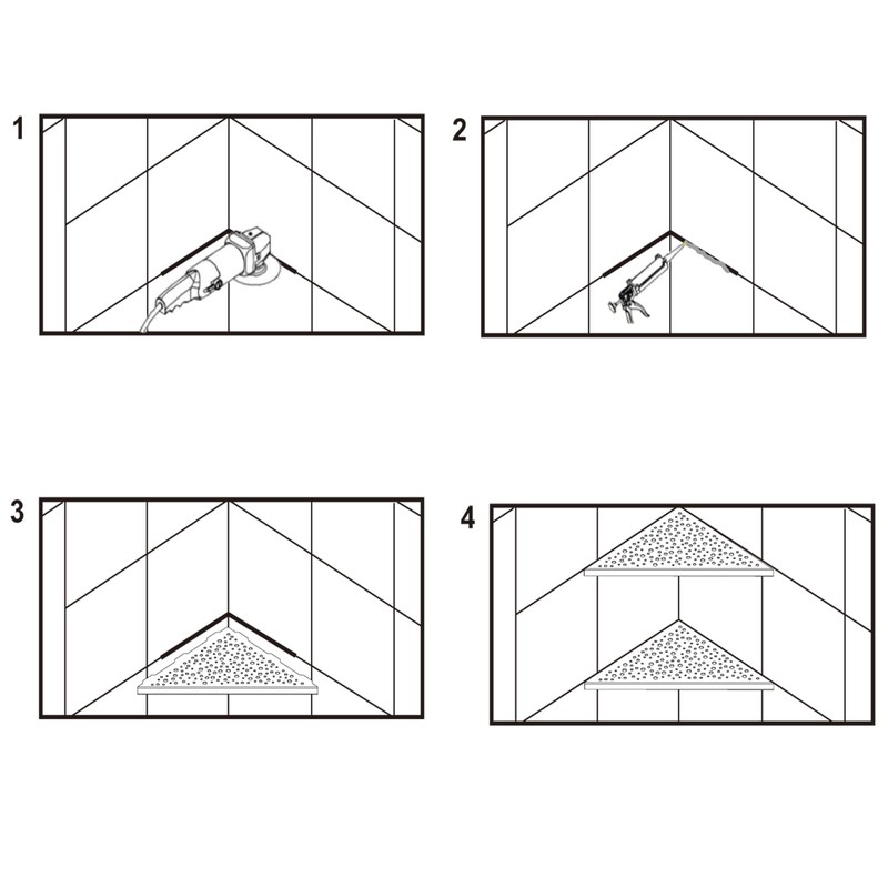 euroharry 1 Piece Corner Shelf Shower Shelf 304 Stainless Steel
