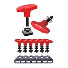 GP Anchor Thumbscrew & D-Plate Set, 6 Tie Down Anchor Bolts w/Screw Nuts & 6 D-Plates for Fast Jeep Top Removal Lift, Truck Tie Downs Jeep Wrangler Accessories for 4xe, JK JL & YJ, M8-1.25 Screw, Red