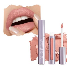 Runway Rogue Silk Glam Liquid Lipstick, Long Wear Frosted Classic Peach-Nude Lipstick, ‘Paparazzi’