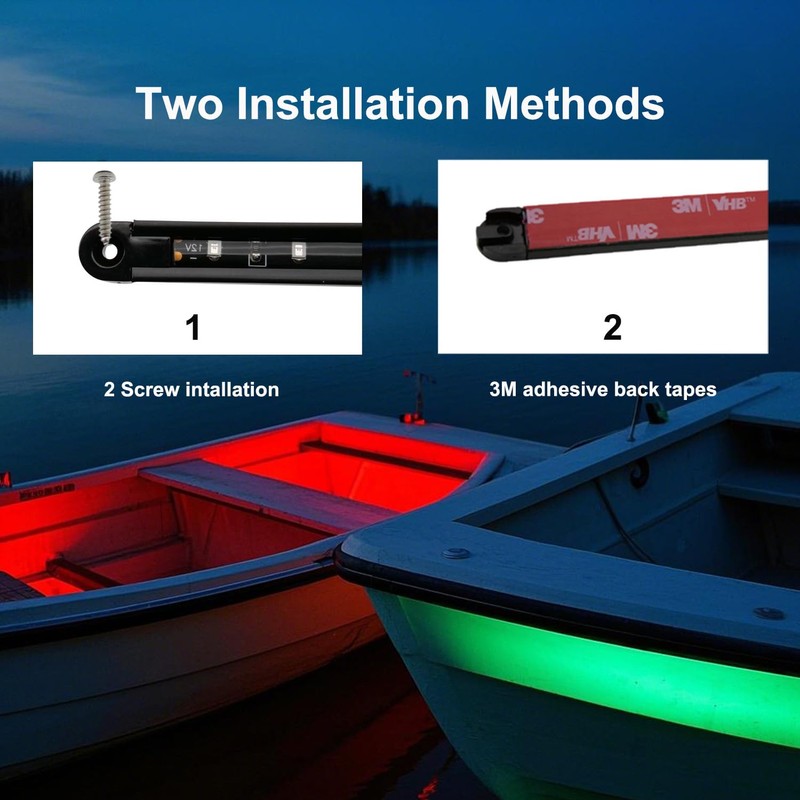 Vcanuplms Boat Navigation Lights, 7.8 inch Red and Green Nav