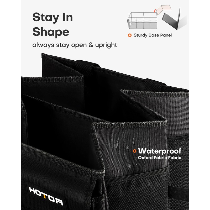 HOTOR Car Boot Oganiser - Large-Capacity Auto Trunk Organizer Collapsible