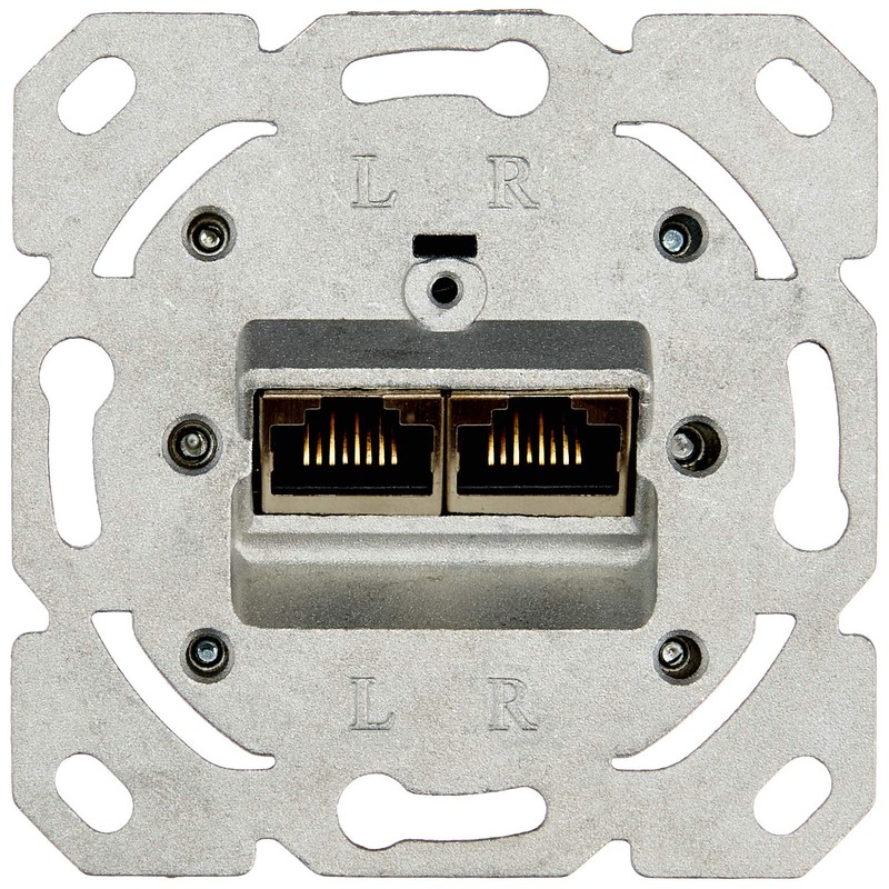 Universal Data Socket CAT6 2 x 45° Suitable for Gira,