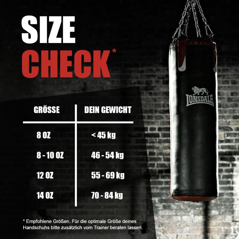 Lonsdale Unisex Adult Campton Equipment, White/Black/Red, 08 oz R