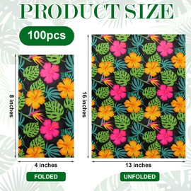 Moinchore 100 Pcs Tropical Nights Guest Napkins Palm Leaves Floral Disposable Paper Napkin Hawaiian Luau Party Supplies Decorative Summer Dinner Hand Towels for Wedding Birthday Party Favors