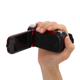 Dpofirs Video Camera Camcorder, Full 1080P 16MP Camera Recorder 270° Rotation 2.7 Inch Color Screen 16X Zoom Digital Camcorders (Red)