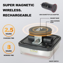 Hifybaty [2024 UPGRADE Wireless Trailer Lights - Rechargeable Magnetic LED Trailer Light Kits for Towing Truck Waterproof Tow Lights Kit with Anti-lost Wire Rop