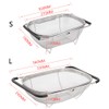 Stainless Steel Colander Strainer, Collapsible Colander with Expandable Rubber Handles,