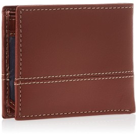 Timberland Billetera híbrida de piel para hombre, Coñac, Talla única