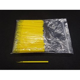100 pc Dental Wedge Long Handle Poly Wedges Plastic Endodontics Interdental L/M/S Dental Lab Materials (S 75 * 2.1mm, Yellow)