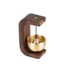 Golden Decorative Shopkeepers Bell for Door Opening - Magnetic Wood Doorbell with Brass Bell, Ideal Entrance Hanging Chime for Wall, Store, Wardrobe, Fridge and Shop Decoration