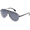 Carrera Men's CA1005/S Pilot Sunglasses, Ruthenium Black Matte Black/Gray Blue,