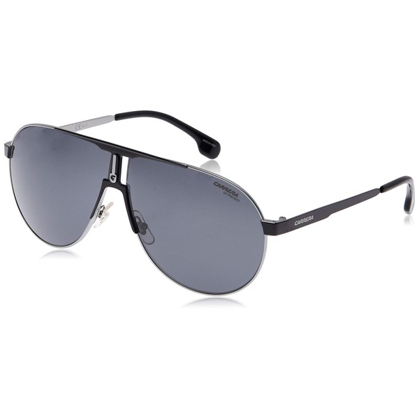 Carrera Men's CA1005/S Pilot Sunglasses, Ruthenium Black Matte Black/Gray Blue,