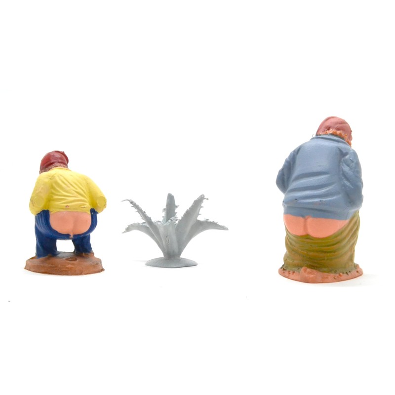 2 x pardre and son. 6 cm hidden nativity scene.