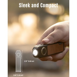 MNGARISTA 500-Lumen Rechargeable EDC Flashlight, Compact Torch with Pocket Clip, Super Bright 5700-6500k LED, USB-C Cable Included, IPX8 Waterproof, Magnetic Base, 3 Light Modes, Black