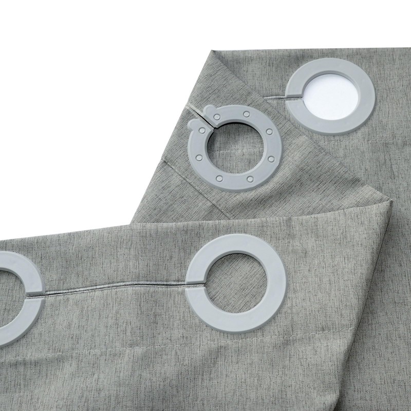 YISURE Grey Shower Curtain Linen Style Without Hooks Needed, 72x72