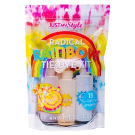 Just My Style Radical Rainbow Tie-Dye Kit by Horizon Group USA, Create 15 DIY Tie Dye Projects. Kit Includes Gloves, Color Mixing Bottles, Rainbow Themed Colors, Rubber Bands + One Iron On Rainbow