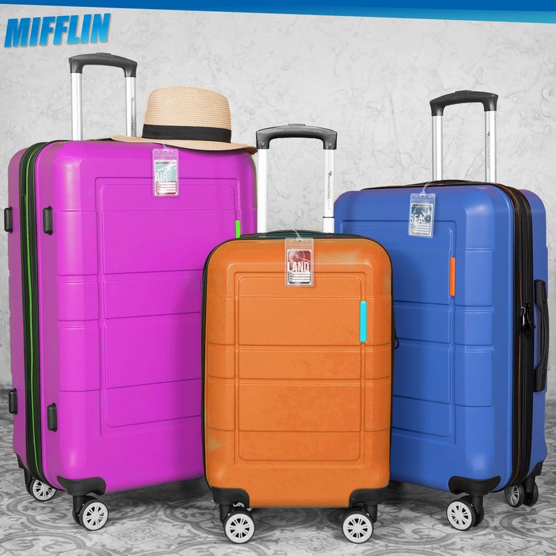 Mifflin-USA Luggage Tags with Transparent Loops (Clear, 10 Pack), Waterproof